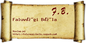 Faluvégi Béla névjegykártya