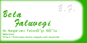 bela faluvegi business card